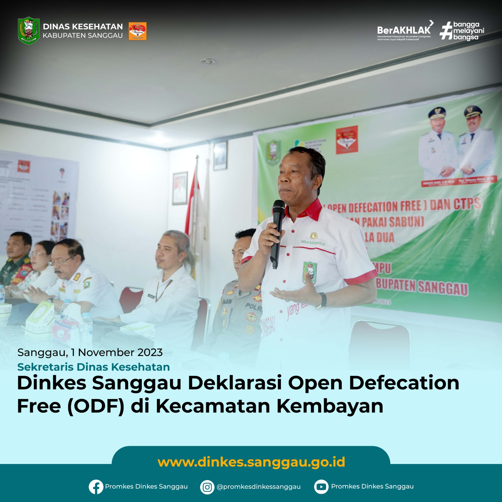 Dinkes Sanggau Deklarasi ODF di Kecamatan Kembayan, Wabup Ontot: Kedepan Desa ODF akan Dapat Dimaksimalkan